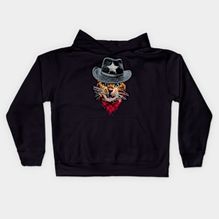 Sheriff house cat Kids Hoodie